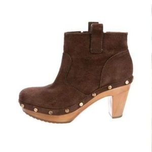 Tori Burch | Round Toe Brown Suede Ankle Boots 8.5